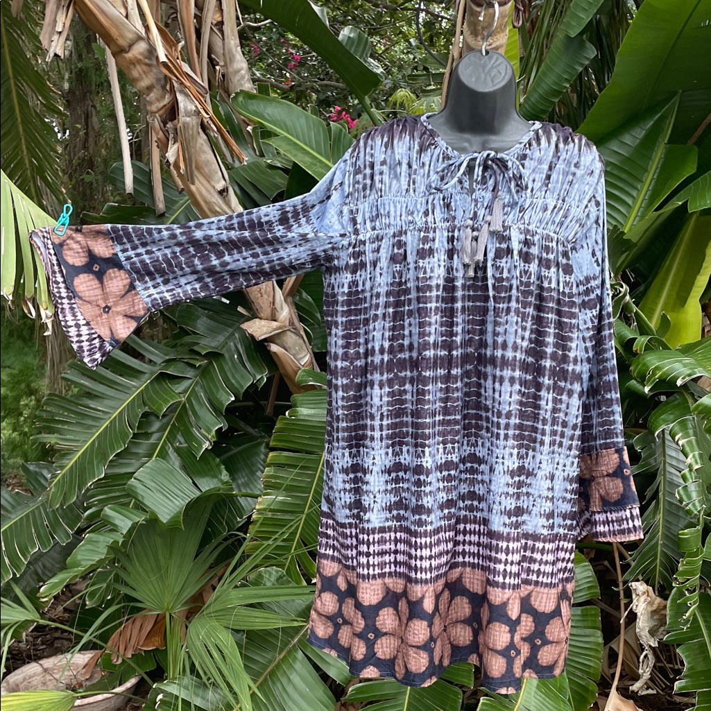 Love, Kyla, Tie-Dye And Floral Bell Sleeve Dress